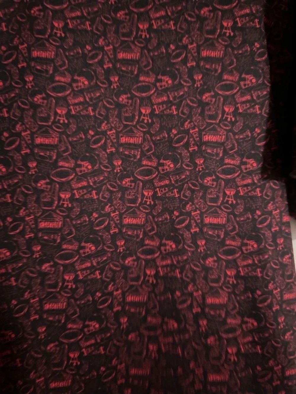 Men's Black Short-Sleeve Tee with Red All-Over Graphic Print